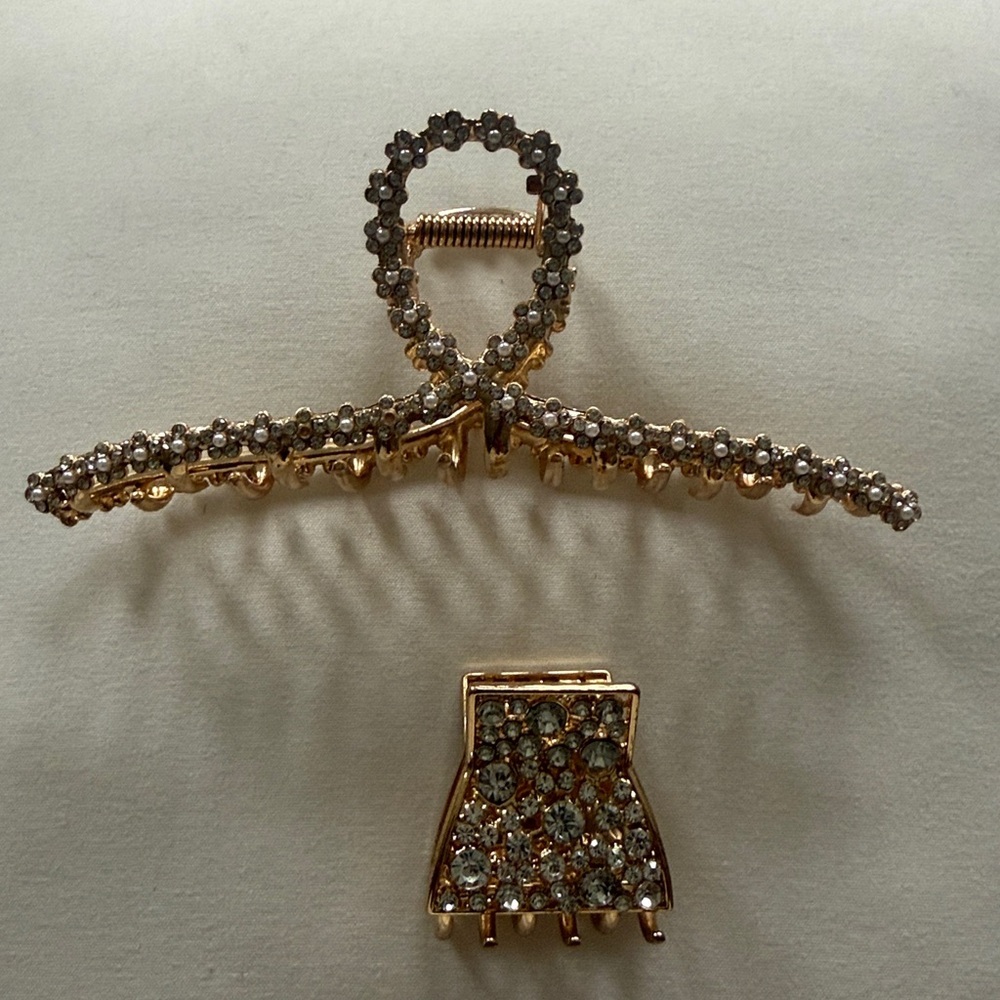 Anthropologie Ettika Scalloped Shell Hair Pin Pearl Jewel Claw Hair Bundle 4 - Picture 2 of 16